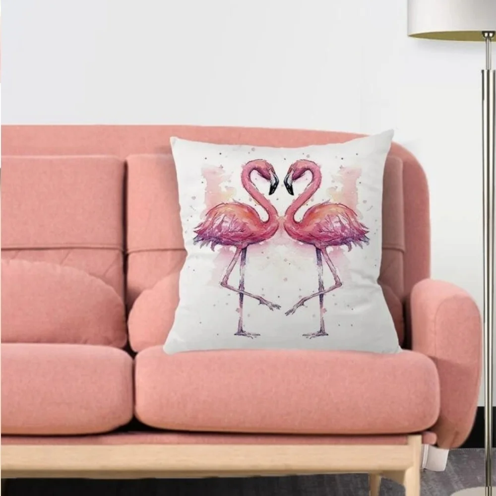 New Pink Flamingos Pillow Cover